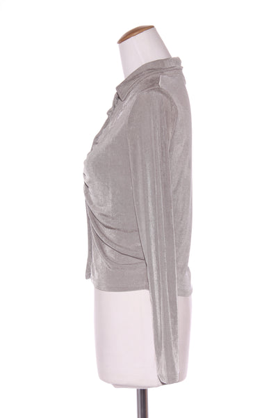 COTTON ON - Silver metallic knit button up top! 10