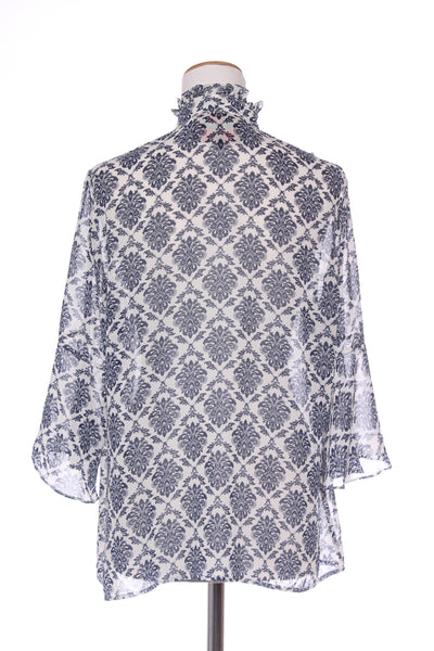 KING GIRLS - Waterfall ruffle damask print blouse! 18