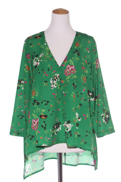 DAVID POND (NZ) Green floral blouse! 14