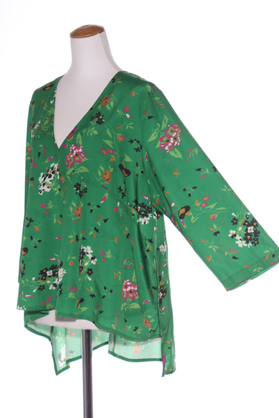 DAVID POND (NZ) Green floral blouse! 14