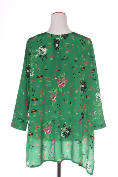 DAVID POND (NZ) Green floral blouse! 14