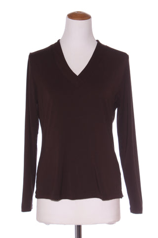 WILD SOUTH - V neck viscose L/S top - Brown! 14