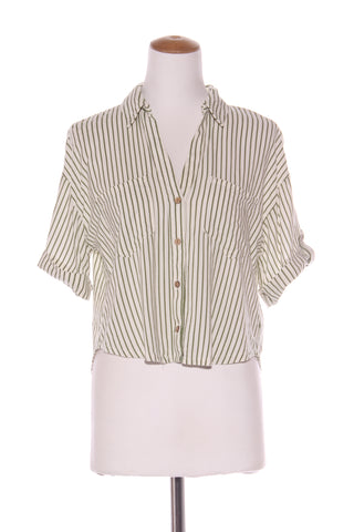ZARA - Linen blend crop stripe shirt! 12