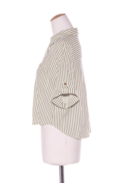 ZARA - Linen blend crop stripe shirt! 12