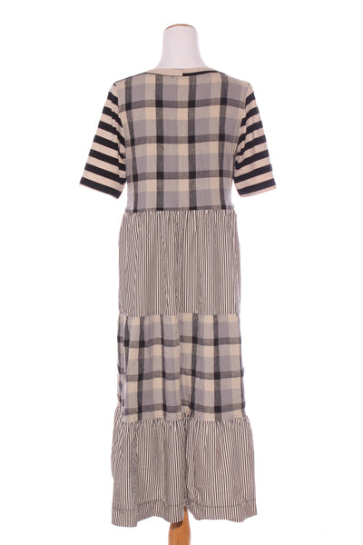 OBI "Monochrome tier" check stripe dress! 12