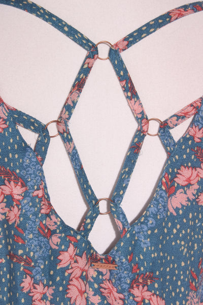 VOLCOM "True to this" blue floral dress! 10