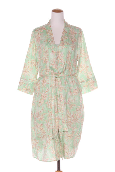 PAPINELLE - Cotton nightie & robe set - Green floral! 16