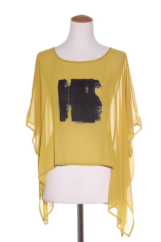 CHOCOLAT (NZ) Layering chiffon abstract print top! 10-16