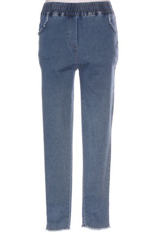 LEMON TREE - Pull on distressed trim jeans! 10