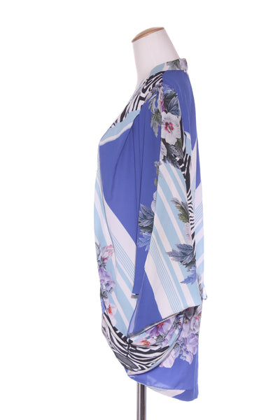 AUGUSTINE - Cobalt + zebra print kimono - Short! 8-16