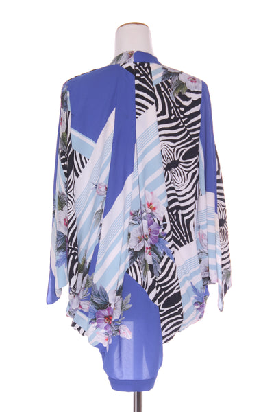 AUGUSTINE - Cobalt + zebra print kimono - Short! 8-16
