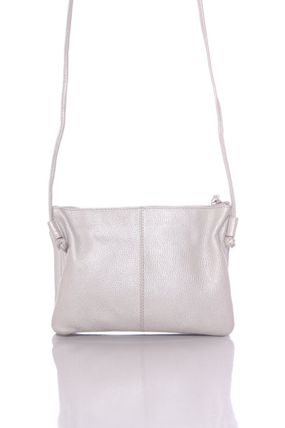 BRIARWOOD - Floral lined silver leather crossbody bag!