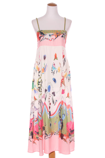 No brand - Mystic print linen blend midi dress! 10-12