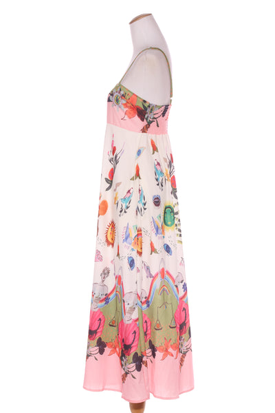 No brand - Mystic print linen blend midi dress! 10-12