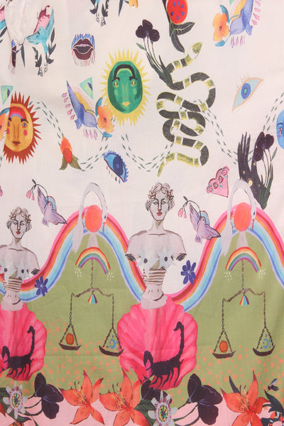 No brand - Mystic print linen blend midi dress! 10-12