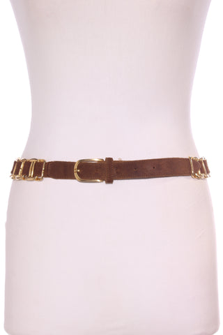HELEN CHERRY - Gold chain link + leather belt! 12-14