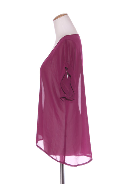 TALL DESIGN (NZ) Hi low chiffon top - Boysenberry! 14