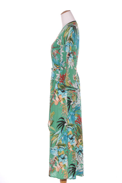 ISLA-MAREE - Green floral wrap dress! 10-12