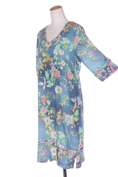 VERGE - Blue "Botanical" dress + pockets! 12