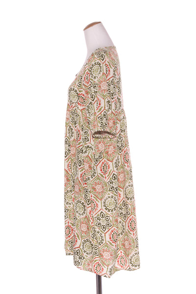 BOSSY B - Rayon green/red print dress! 10-12