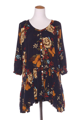 NEON GYPSY - Navy floral tunic! 8-14