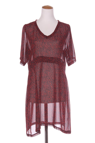 WALLIS (NZ) Red leopard print chiffon dress! 14