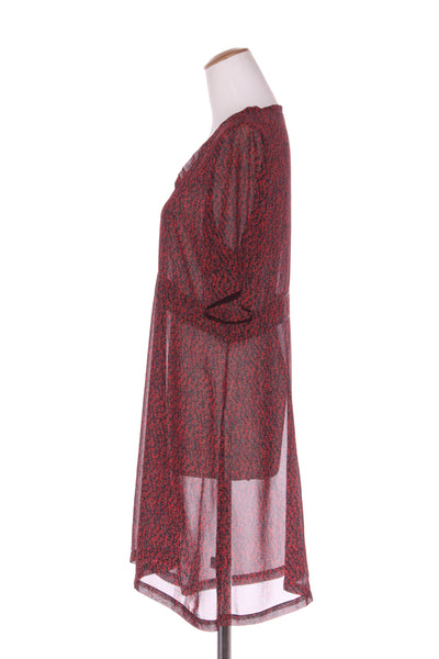 WALLIS (NZ) Red leopard print chiffon dress! 14