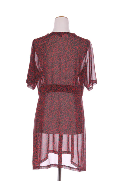 WALLIS (NZ) Red leopard print chiffon dress! 14