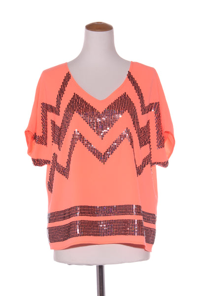 ZAFINA - Coral sequin top! 12