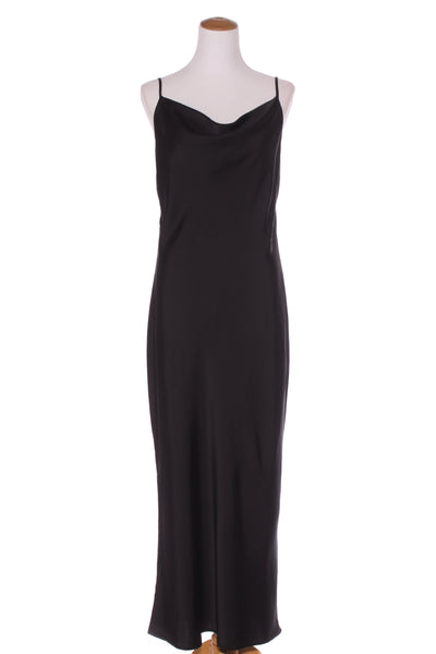 PAGANI (LN) Black satin slip maxi dress! 16