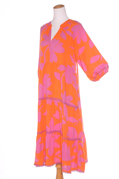 JOOP & GYPSY - Simmy midi dress - Orange/lilac! 14-16