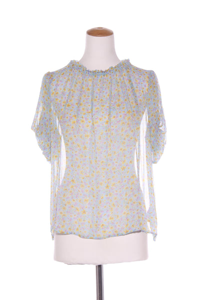 MAX - Puff sleeve pretty floral chiffon top! 14