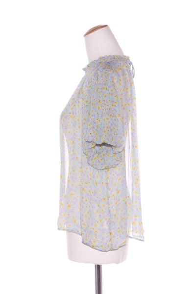 MAX - Puff sleeve pretty floral chiffon top! 14