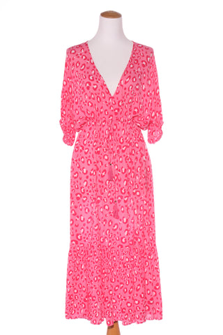 PROUD POPPY - Pink leopard print midi dress! 10-14