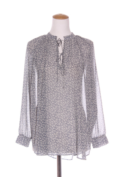 BLAK LOVE - Navy floral chiffon blouse! 12