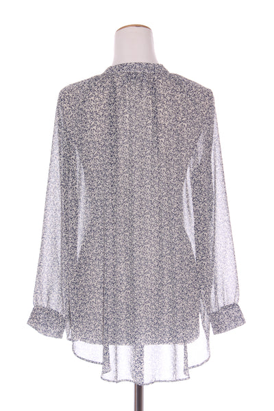 BLAK LOVE - Navy floral chiffon blouse! 12