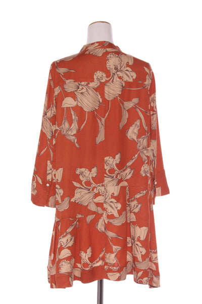 VERONIKA MAINE (AU) Linen blend dress - Rust floral! 16