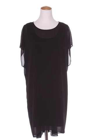 GLOSS - Lined chiffon overlay shift dress! 18