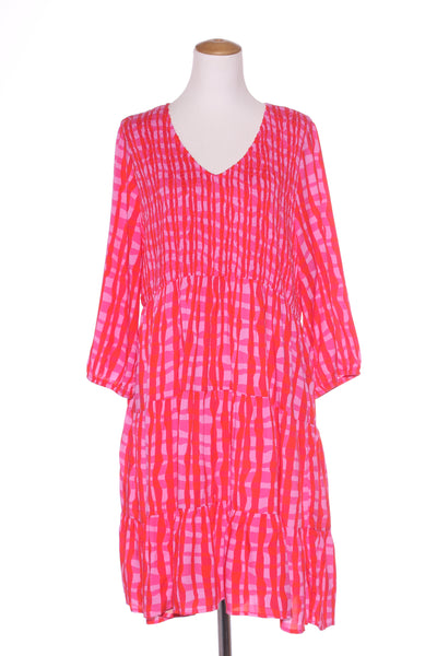BOHO (BN) "Pink check" shirred dress! 16