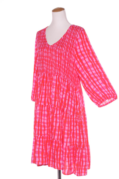 BOHO (BN) "Pink check" shirred dress! 16