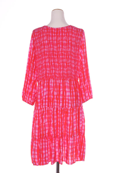 BOHO (BN) "Pink check" shirred dress! 16
