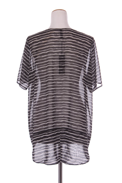 FOIL (BN) "Low backsplit hem" squiggle chiffon top! 16