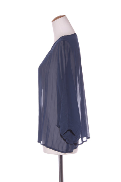 ET ALIA - Petrol blue pleat chiffon top! 12-14