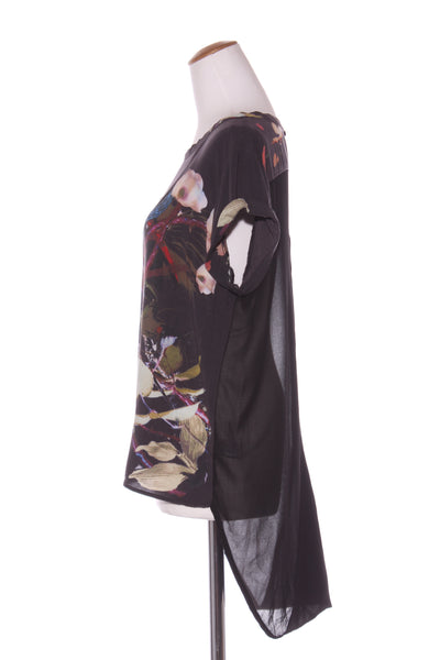 PREEN - Floral + bird print chiffon crossback top! 16