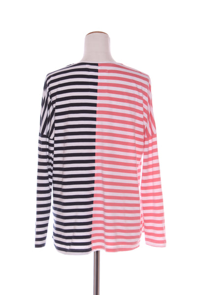 ELM - Pink + navy stripe cotton L/S tee! 10-12