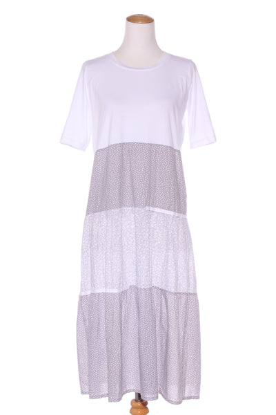 SUCCHI By Susie Holland (NZ) grey floral cotton dress! 12