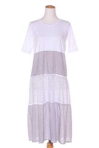 SUCCHI By Susie Holland (NZ) grey floral cotton dress! 12