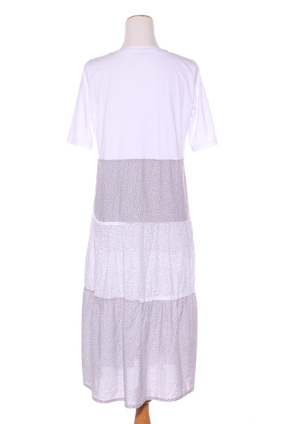 SUCCHI By Susie Holland (NZ) grey floral cotton dress! 12