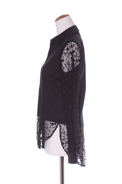 REPERTOIRE (NZ) "Jules" embroidered mesh sleeve shirt! 8-10