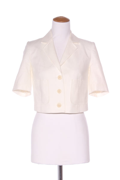 CABLE (AU) S/S crop linen/cotton twill jacket! 6-8